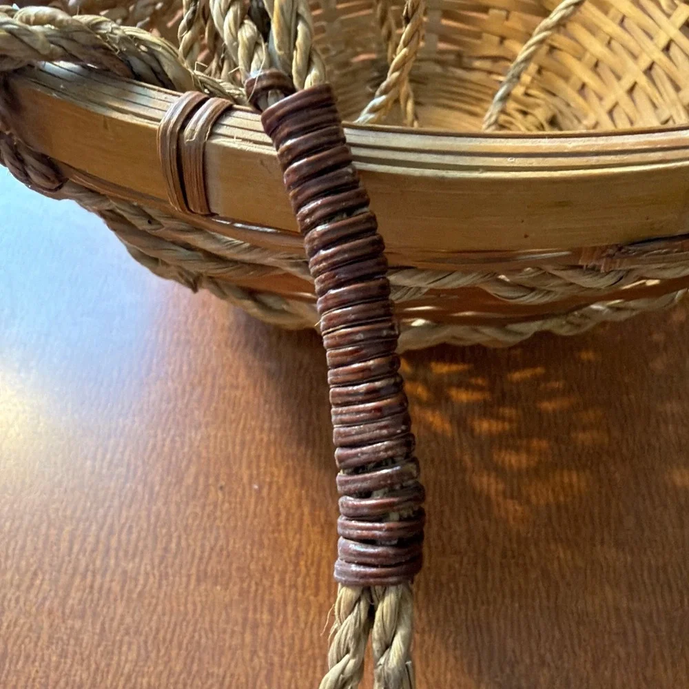 Vtg Hanging Flower / Plant / Geranium Baskets Woven 10